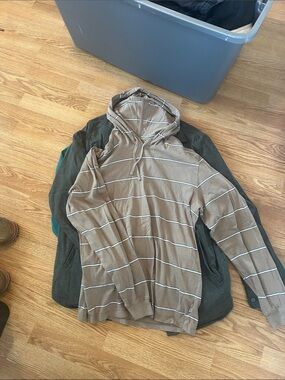Katin Tan Hooded Striped Pullover